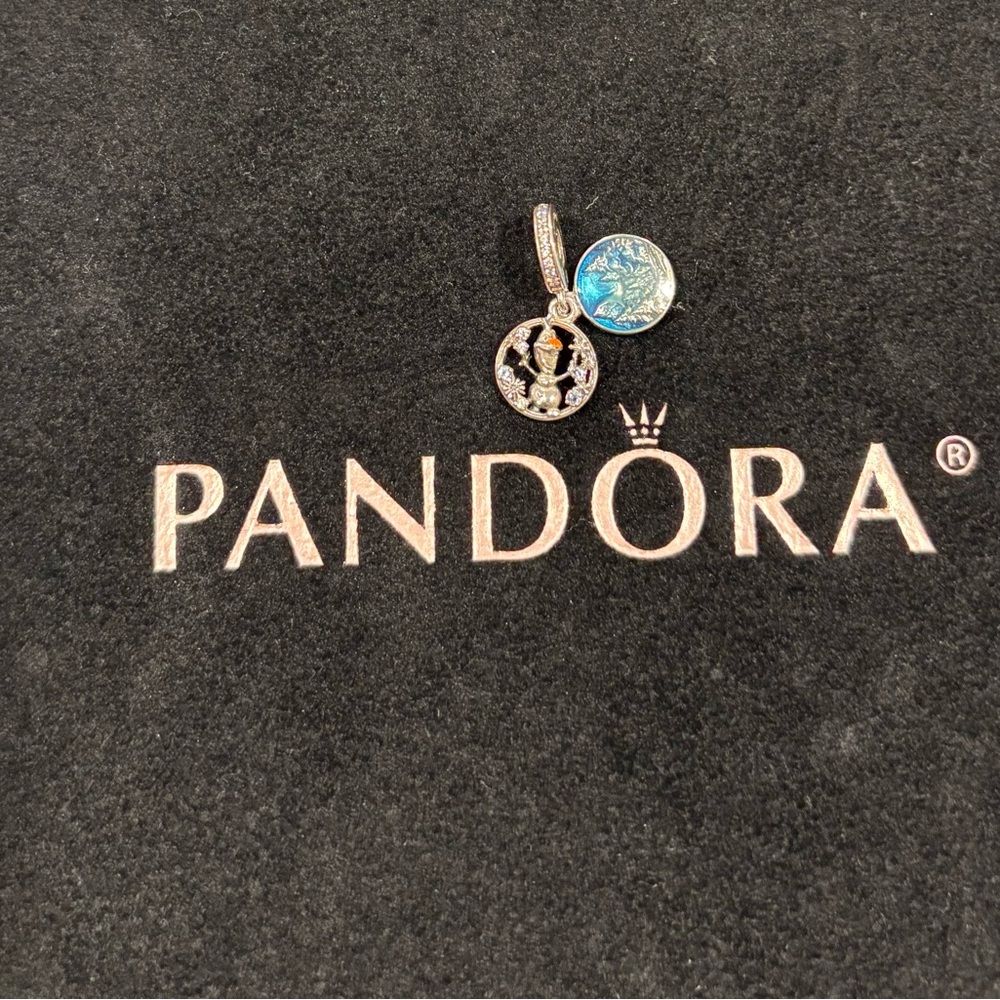 PANDORA Disney Frozen Snow Olaf Double Dangle Charm Sterling silver